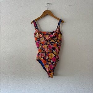 Rip Curl Floral One Piece Swimsuit - Pink and Orange